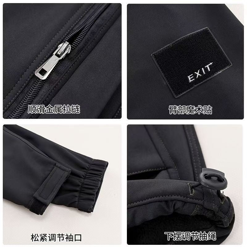 Autumn and Winter fleece-lined Charge Clothes Coat Work Clothes Waterproof suit Men's Cold-proof Warm Upper and Lower Clothes Work Clothes