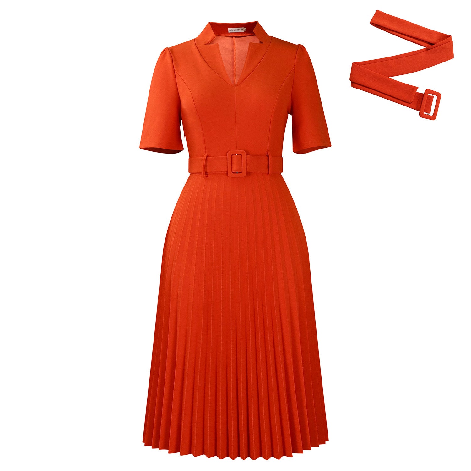D563 Foreign Trade Cross-border Women's Clothing Summer New Short-sleeved V-neck Pleated High Waist Fashion Elegant Waist African dress