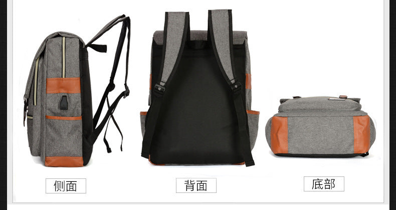 Foreign trade new schoolbag men's personality retro outdoor canvas travel backpack women's fashion backpack a generation of hair