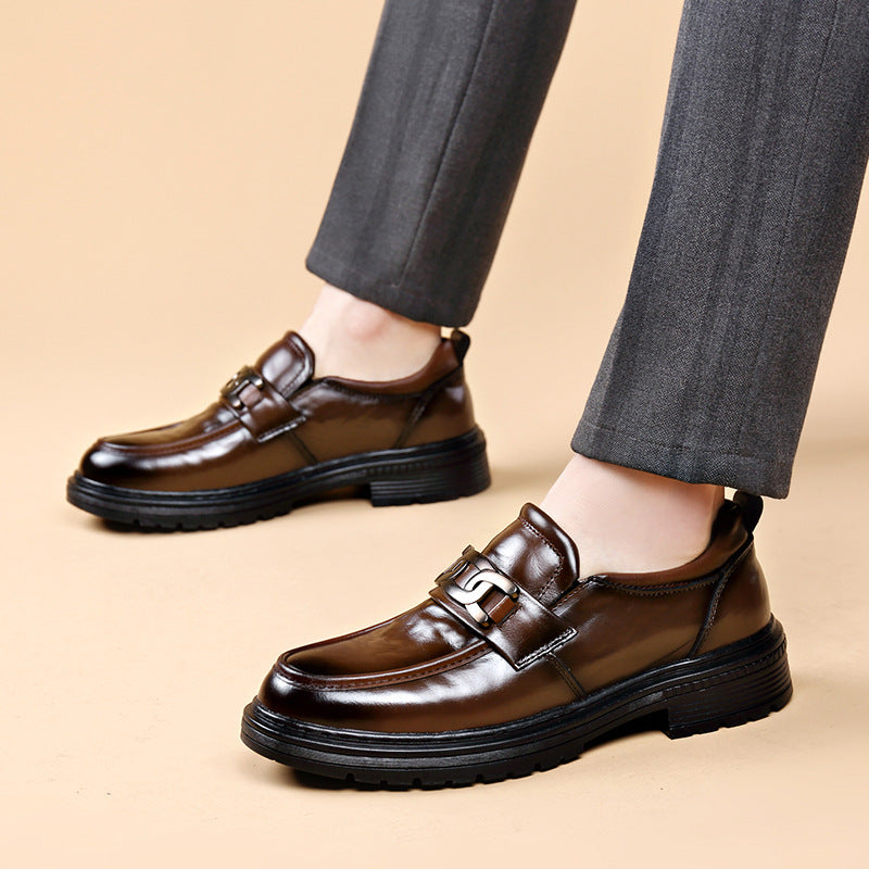 The first layer of cowhide new formal low-top leather shoes men's autumn leather shoes breathable new business casual men's shoes tide
