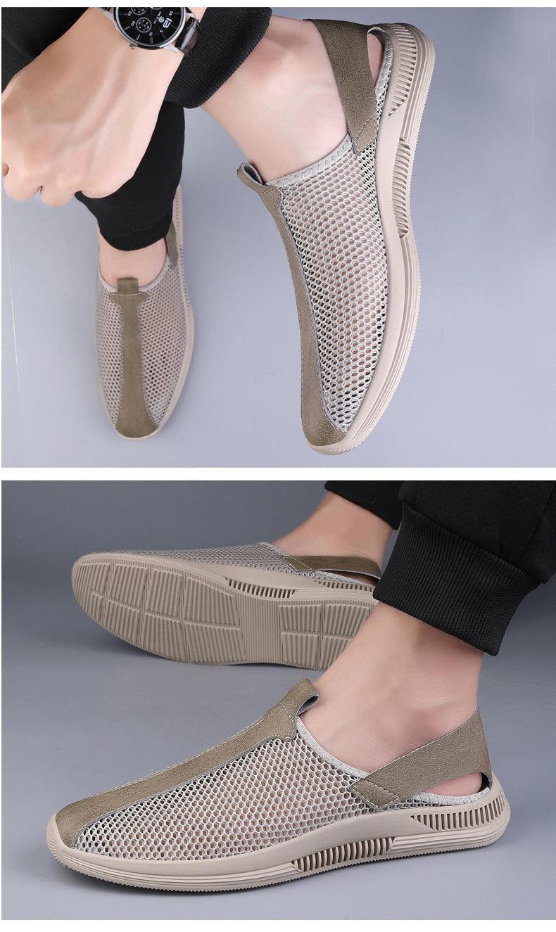 Men's new summer mesh shoes men's breathable cool shoes mesh shoes soft bottom breathable casual shoes lazy mesh men's shoes