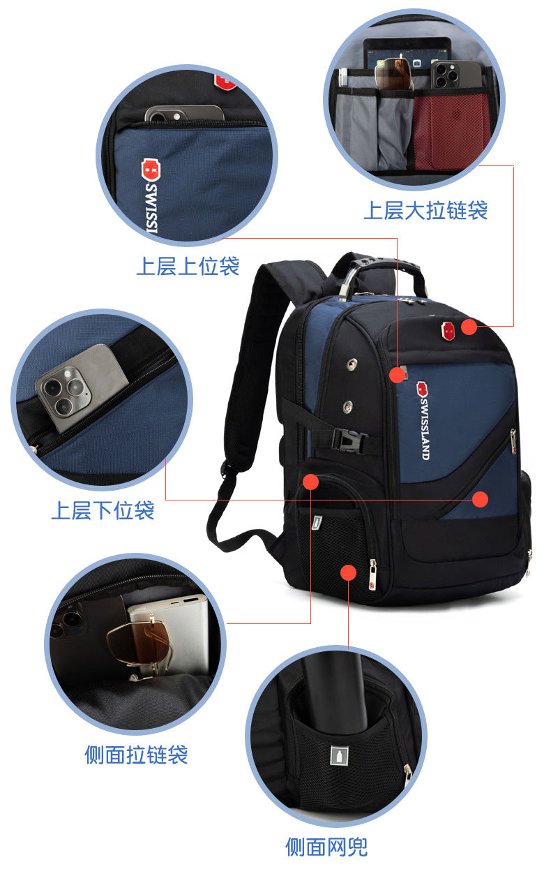 New Backpack Men's Backpack Laptop Bag Business Large Capacity Travel Bag Student School Bag Wholesale