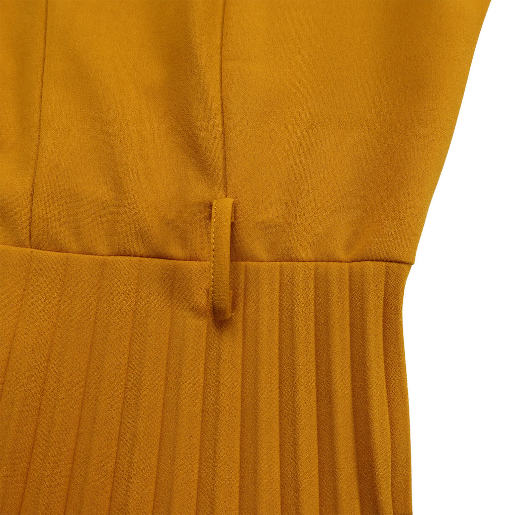 D563 Foreign Trade Cross-border Women's Clothing Summer New Short-sleeved V-neck Pleated High Waist Fashion Elegant Waist African dress