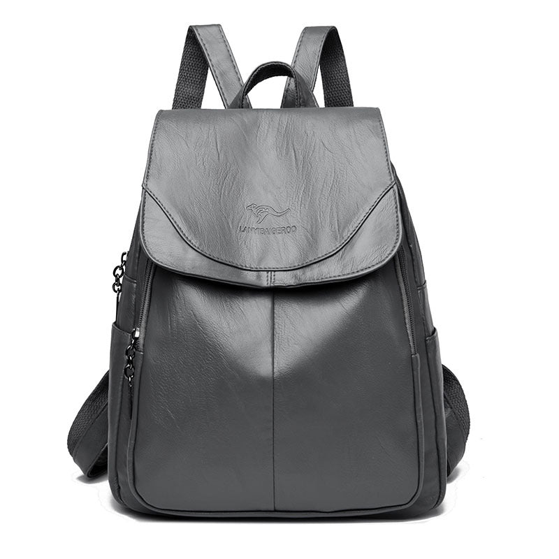 Cross-Border Hot-Selling Backpack for Women Cross-Border European and American Popular Solid Color Backpack High-End Commuter Women's Backpack for Women