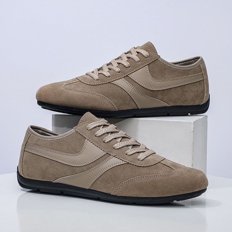 Men's Casual Shoes Fashion Vintage German Training Shoes Breathable Flat Single-layer Shoes Sports Forrest Gump Shoes Lace-up Men's Shoes Bean Shoes