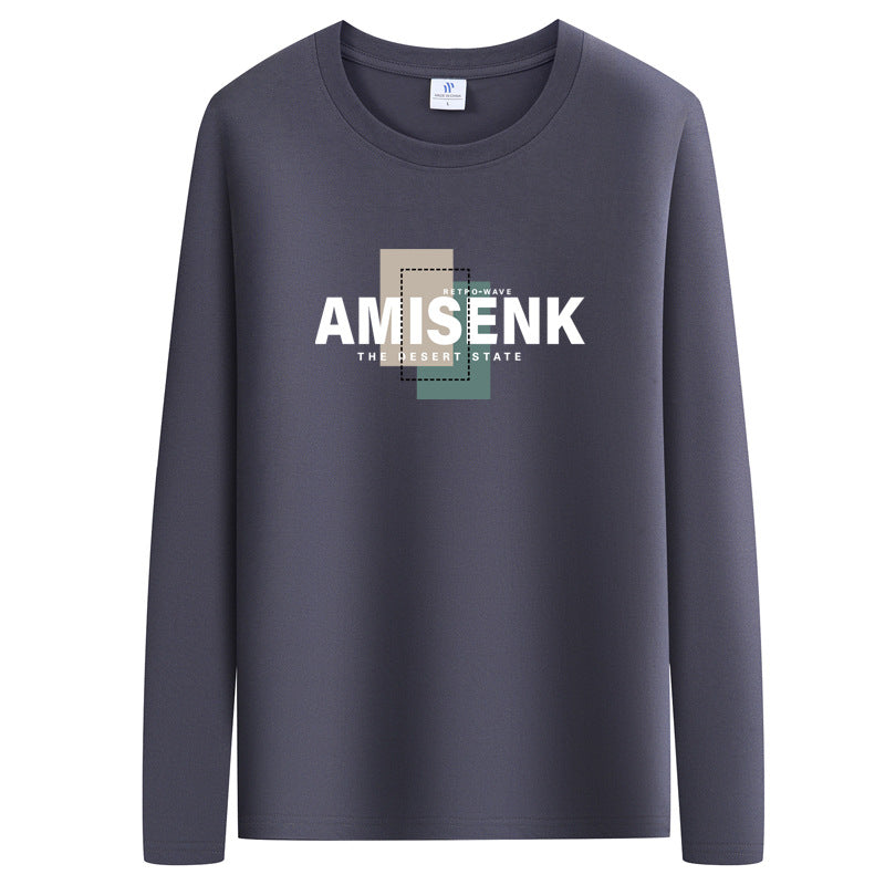 2026 Spring and Autumn New Men's Long Sleeve T-Shirt Trendy Loose Sweatshirt Men's Outerwear Base Shirt Casual Top
