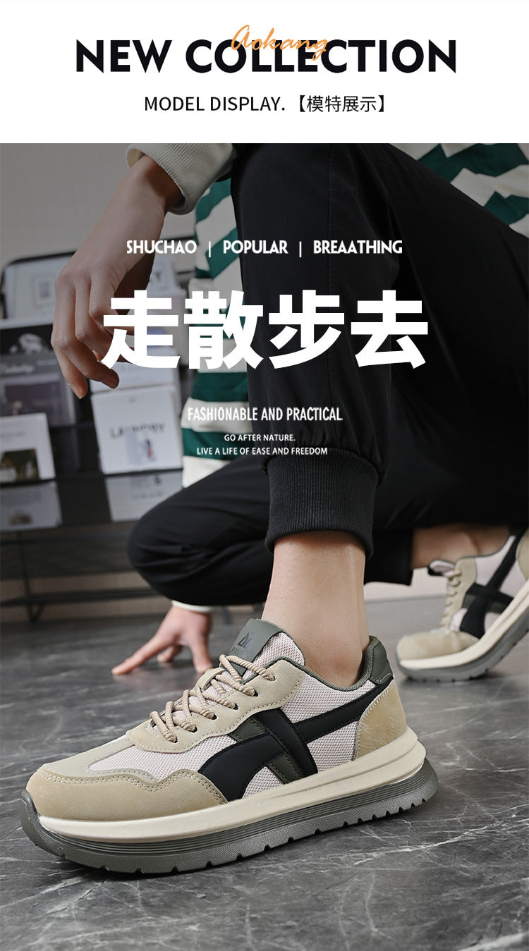 sneaker Men's 2025 Spring New Mesh Breathable Casual Shoes Men's Soft Bottom Breathable Campus Style All-match Forrest Gump Shoes