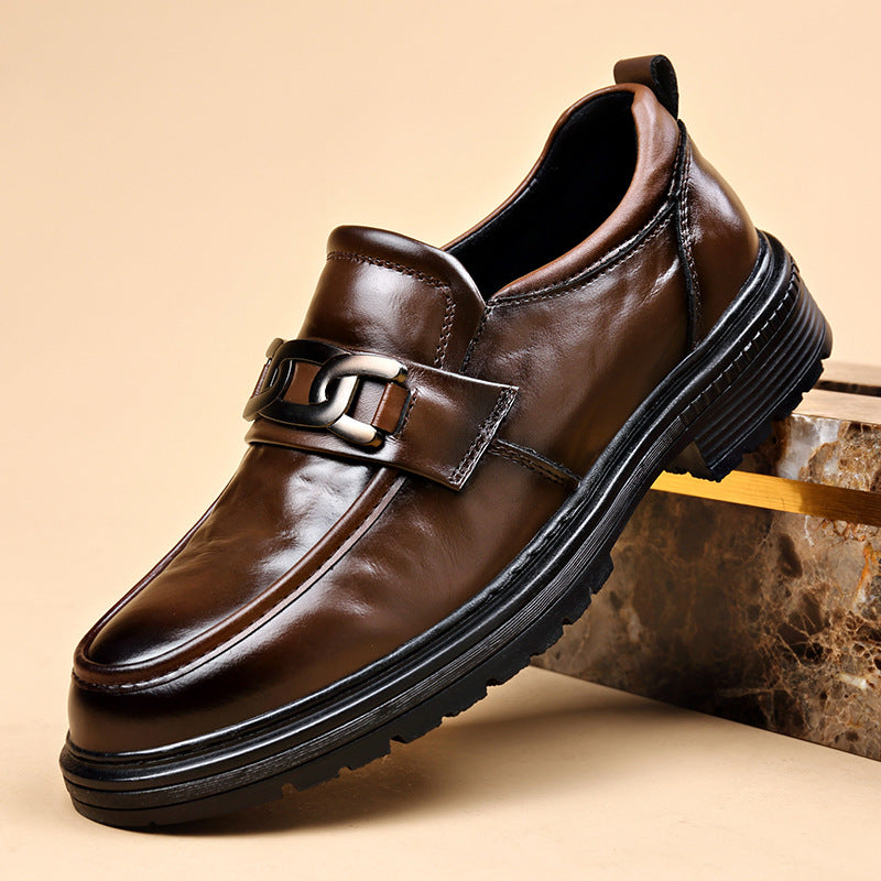 The first layer of cowhide new formal low-top leather shoes men's autumn leather shoes breathable new business casual men's shoes tide