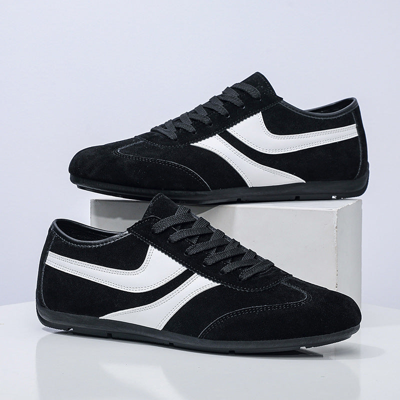 Men's Casual Shoes Fashion Vintage German Training Shoes Breathable Flat Single-layer Shoes Sports Forrest Gump Shoes Lace-up Men's Shoes Bean Shoes