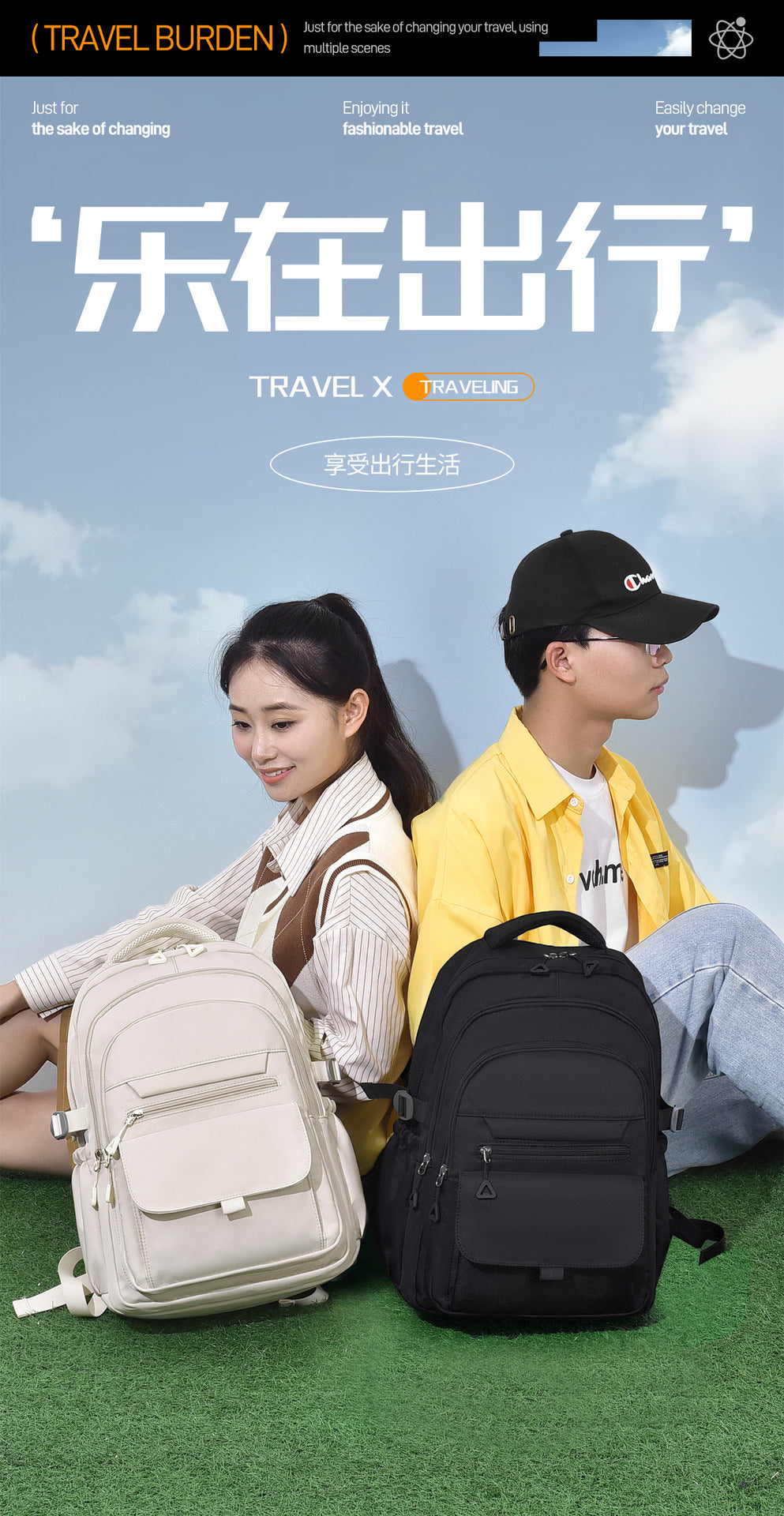 Japanese style large capacity western style men's and women's backpack simple student backpack junior high school student neutral schoolbag female fashion