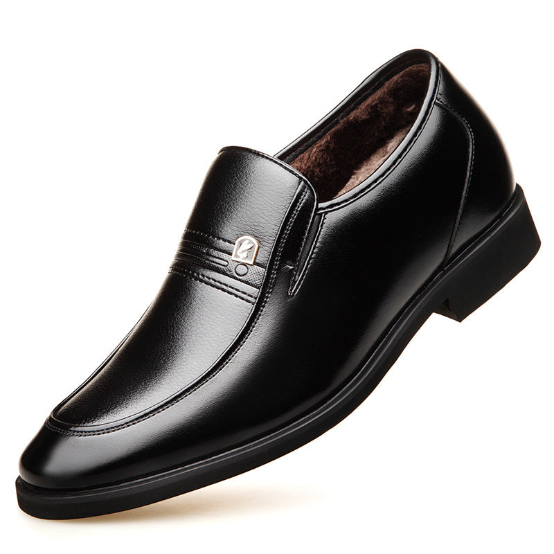Factory 2023 spring men's leather shoes business formal wear increased men's shoes casual pointed wedding shoes a generation of hair