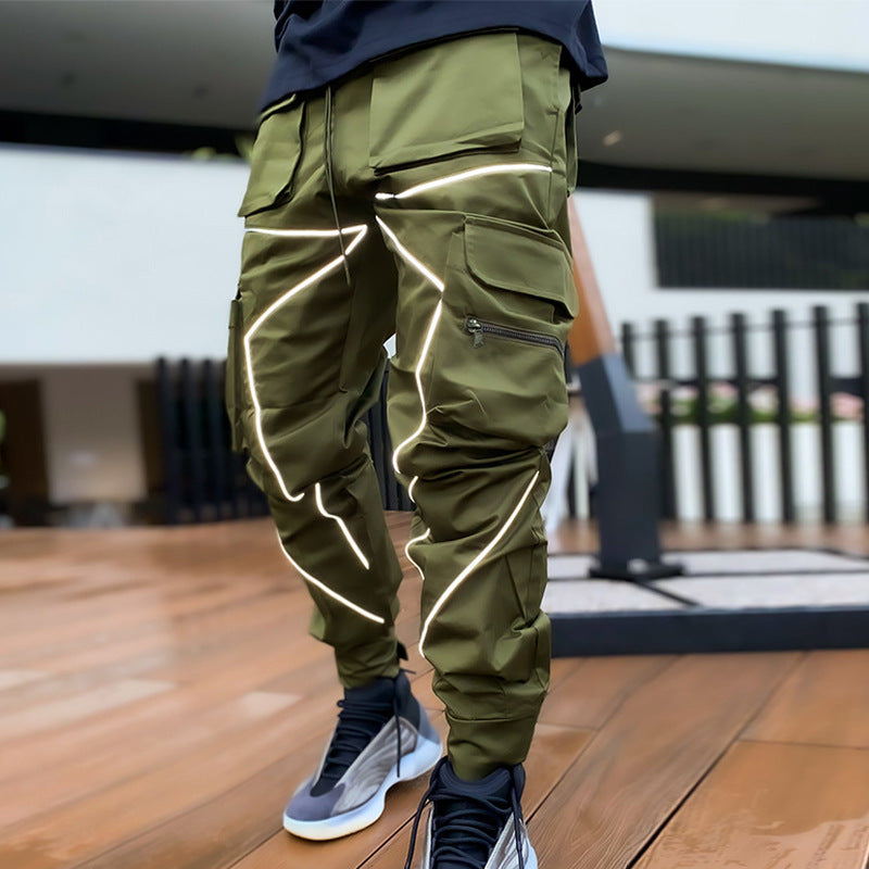 European and American Cross-border Personality Trendy Brand Loose Multi-pocket Casual Work Pants Men's Summer Cotton Men's Trousers for Foreign Trade