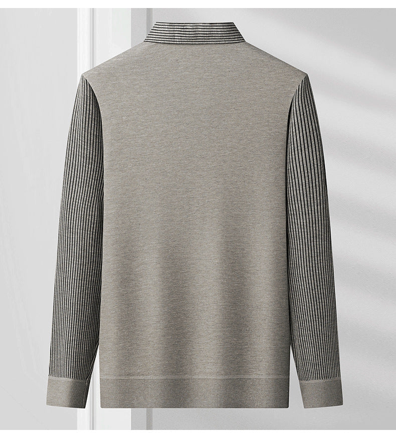 Spring, autumn and winter fashion fake two-piece long-sleeved T-shirt men's trendy casual shirt shirt collar personalized bottoming shirt top