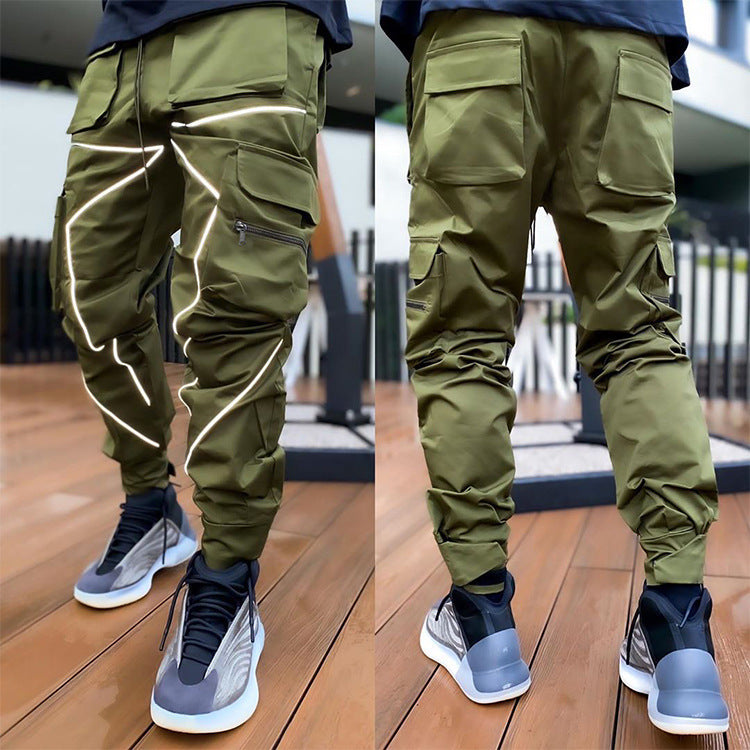 European and American Cross-border Personality Trendy Brand Loose Multi-pocket Casual Work Pants Men's Summer Cotton Men's Trousers for Foreign Trade