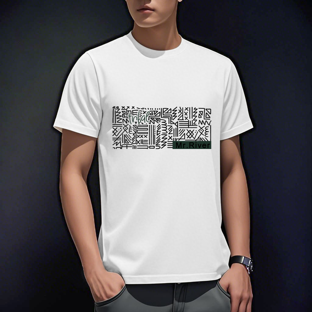 Summer Ice Silk Thin Round Neck Short-Sleeved T-Shirt for Men 2026 New Printed Pullover T-Shirt Trendy Slim Fit Men's Clothing