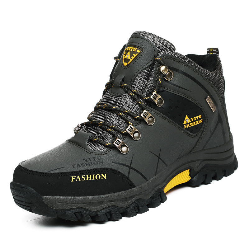 2024 cross-border all-match new high-top hiking shoes cross-country hiking cotton men's outdoor shoes extra large size sneaker