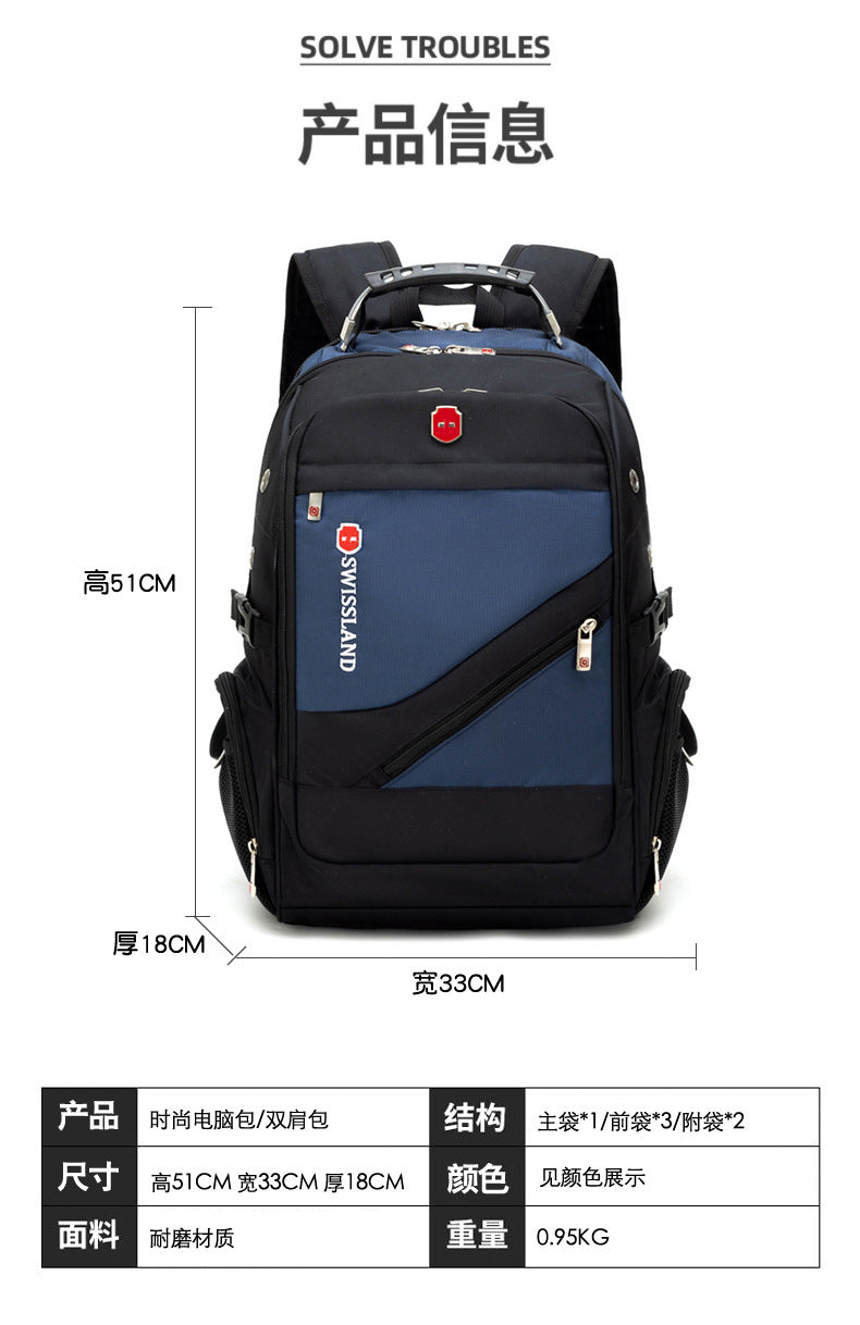 New Backpack Men's Backpack Laptop Bag Business Large Capacity Travel Bag Student School Bag Wholesale