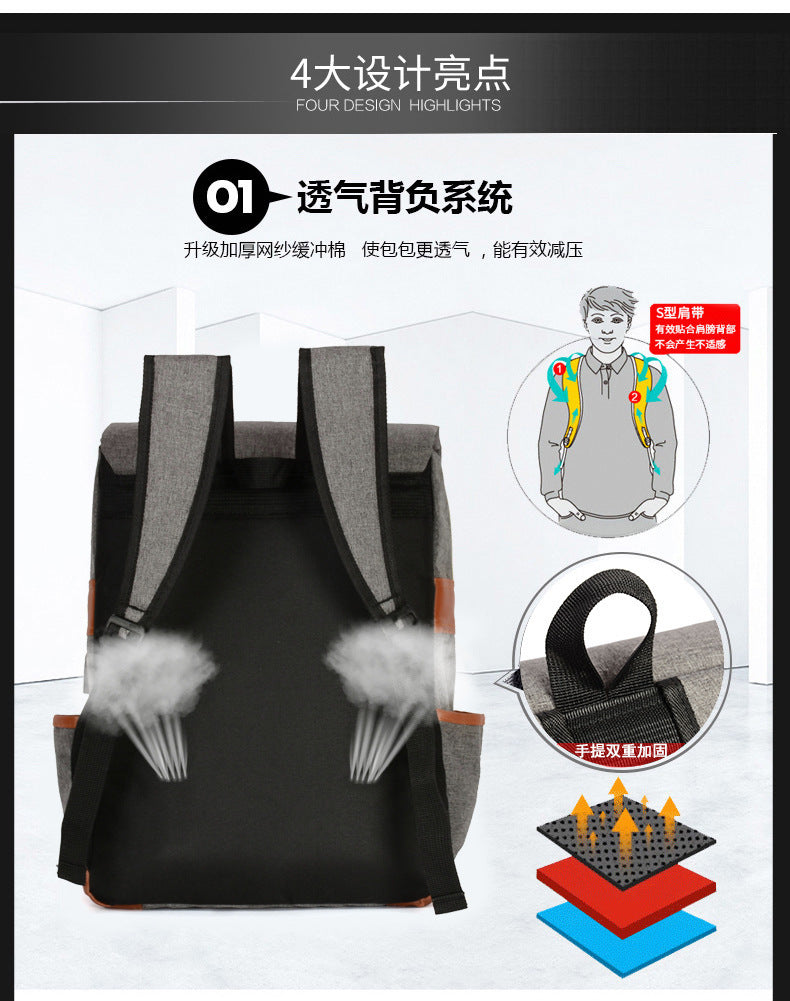 Foreign trade new schoolbag men's personality retro outdoor canvas travel backpack women's fashion backpack a generation of hair