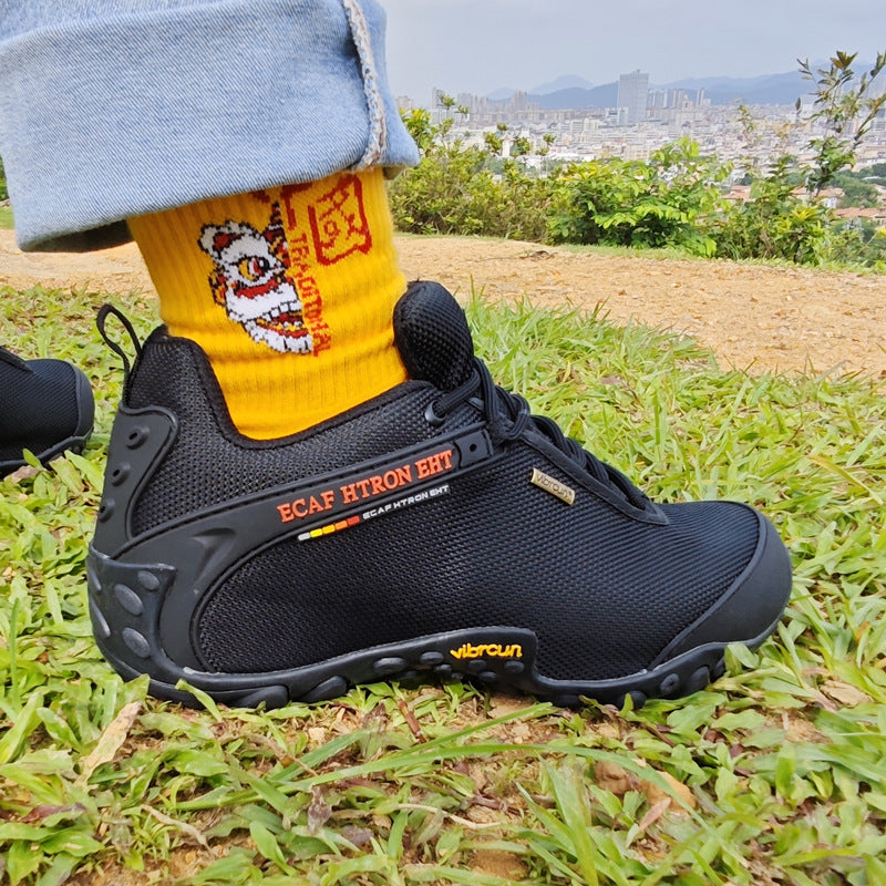 2024 spring, summer and autumn outdoor hiking shoes men's and women's hidden height waterproof mesh breathable sports non-slip hiking shoes