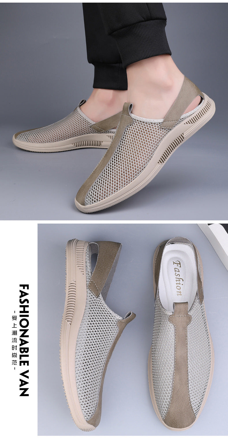 Men's new summer mesh shoes men's breathable cool shoes mesh shoes soft bottom breathable casual shoes lazy mesh men's shoes