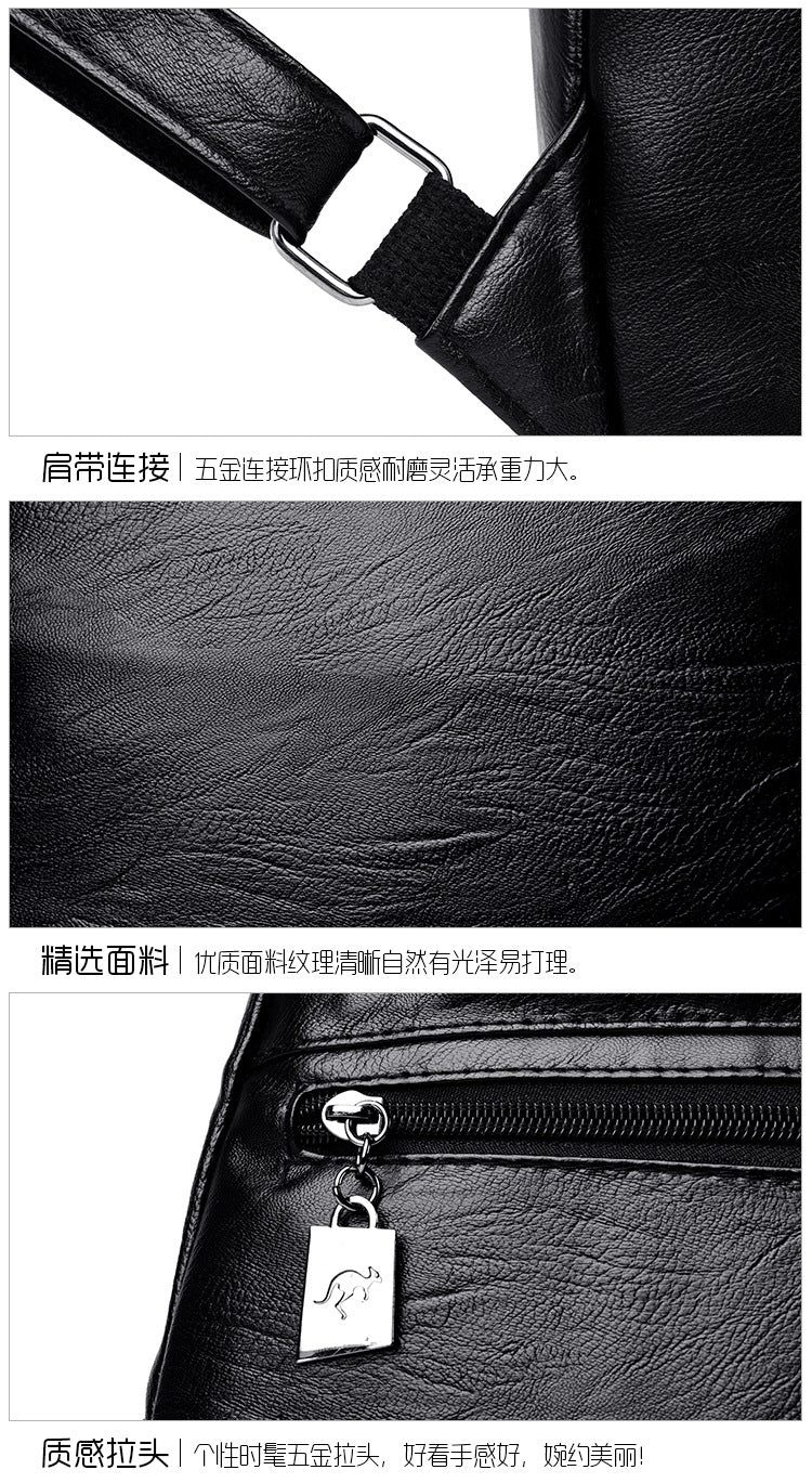 Backpack Women 2024 New Autumn Fashion Soft Leather Bag Casual Backpack Large Capacity Travel Student Women's Backpack
