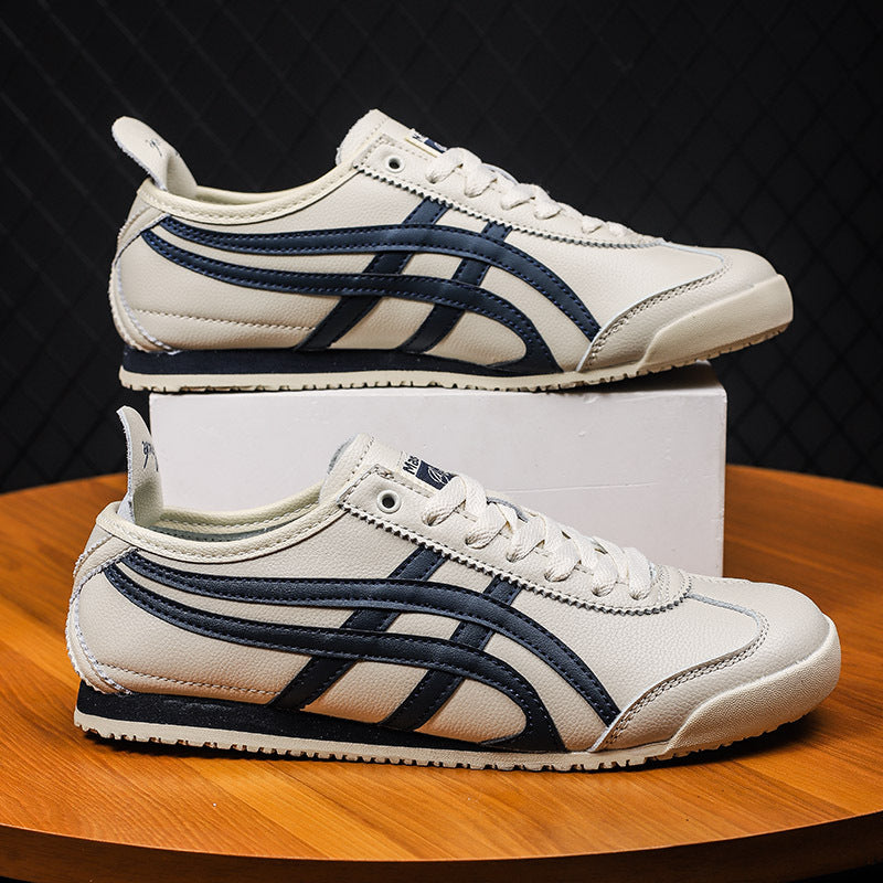 Couple's New Spring First-Layer Cowhide Forrest Gump Shoes, Fashionable and Breathable Sports and Leisure Sneakers, Comfortable White Shoes