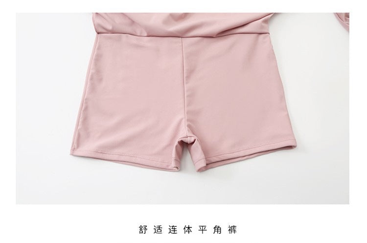 Yan 2026 New Style Sweet and Pure Desire Style with Underwire, Push-Up, Slimming, Long-Sleeved Dress-Style One-Piece Swimsuit for Women Wholesale