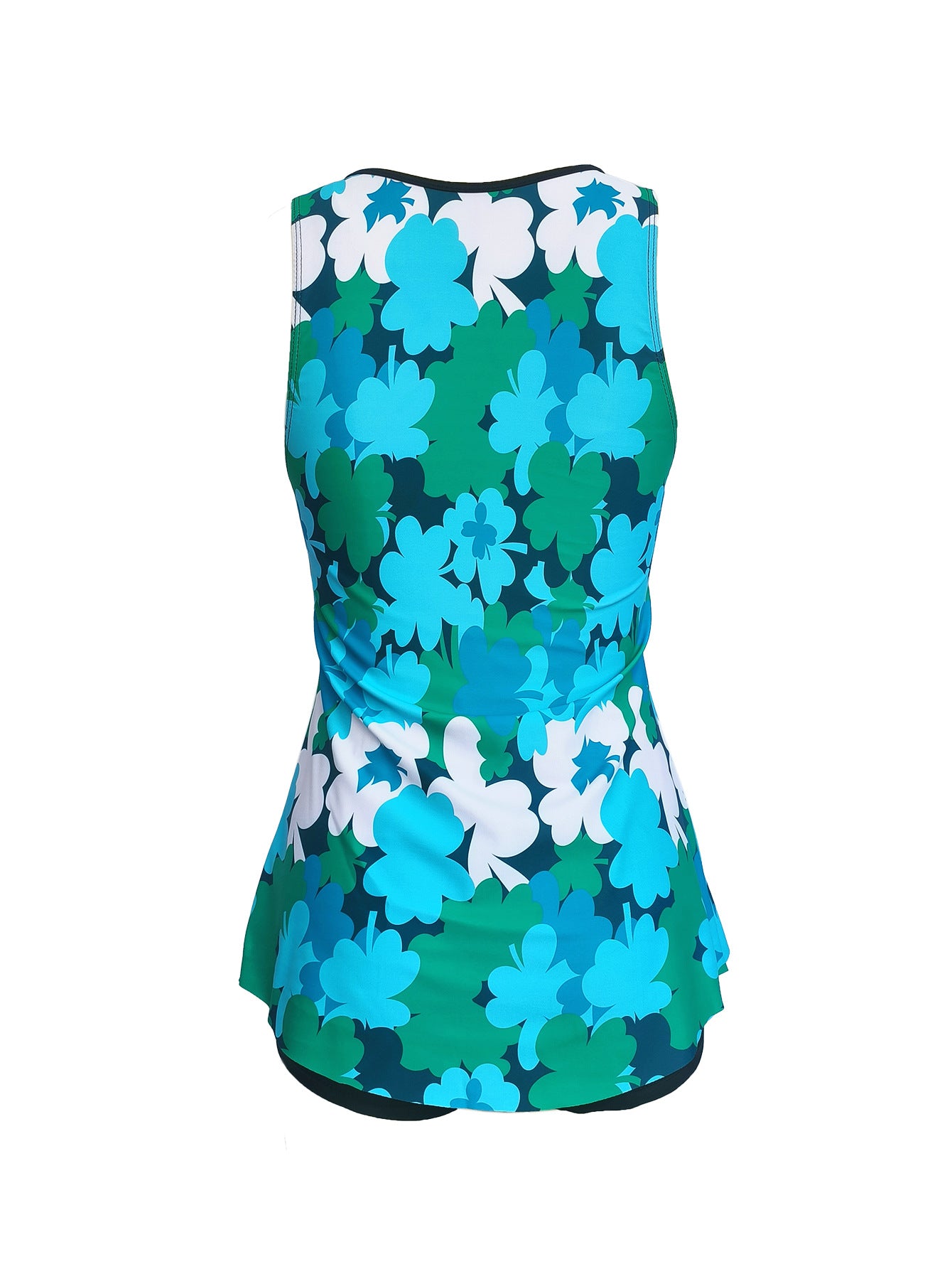 Split plus size Printed Flat Angle European and American Style Conservative Sling Tankini Swimsuit Women's Independent Station Cross-border Foreign Trade in stock