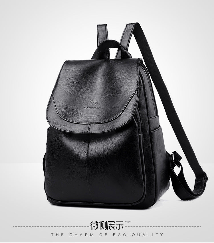 Backpack Women 2024 New Autumn Fashion Soft Leather Bag Casual Backpack Large Capacity Travel Student Women's Backpack