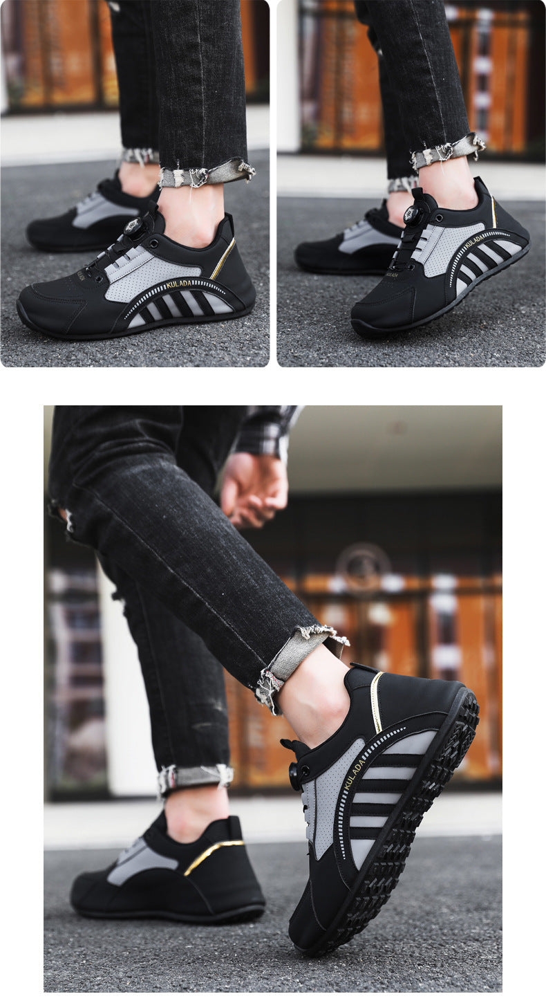 Men's Shoes High-End 2025 New Shoes Men's Breathable Men's Running Shoes Versatile Rotating Button Sports Shoes Men's