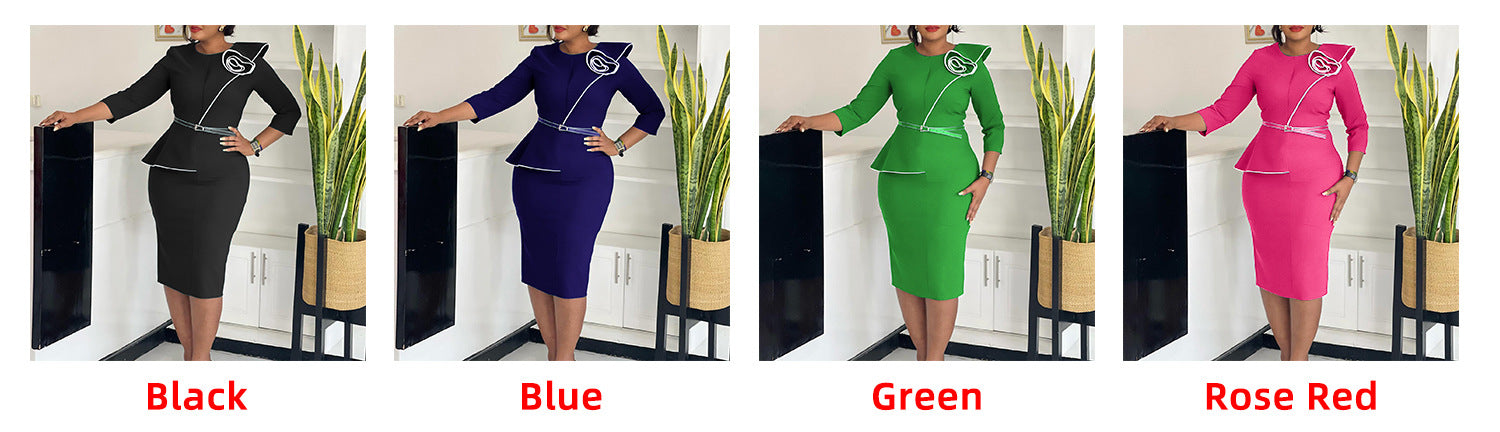 D551 Foreign Trade Women's Wear 2024 Spring New Fashion Elegant OL Tongle Pencil Skirt Hip African dress