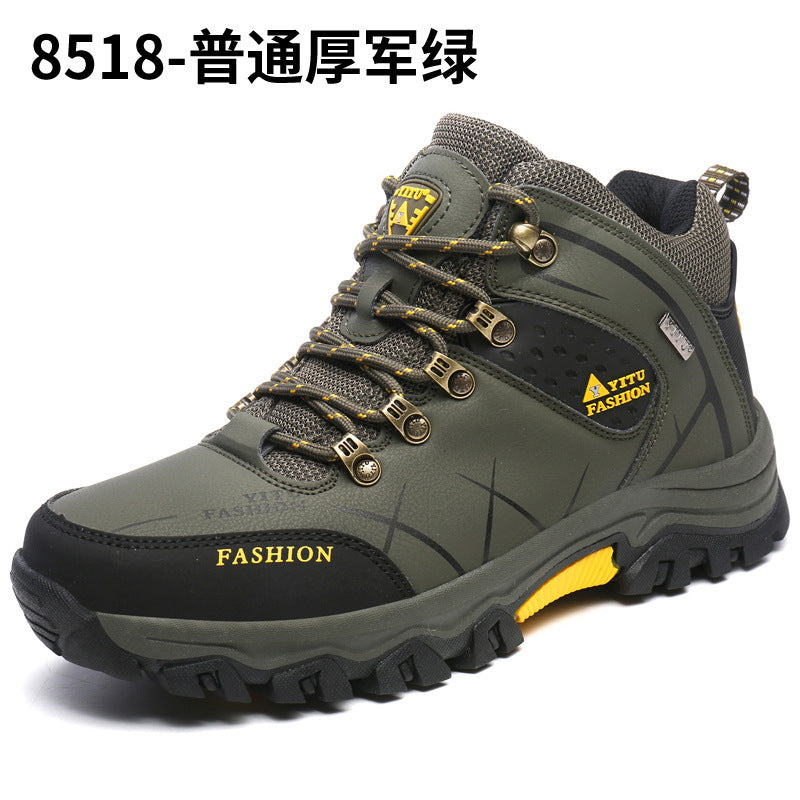 2024 cross-border all-match new high-top hiking shoes cross-country hiking cotton men's outdoor shoes extra large size sneaker