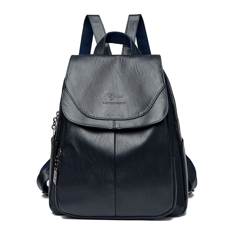 Cross-Border Hot-Selling Backpack for Women Cross-Border European and American Popular Solid Color Backpack High-End Commuter Women's Backpack for Women