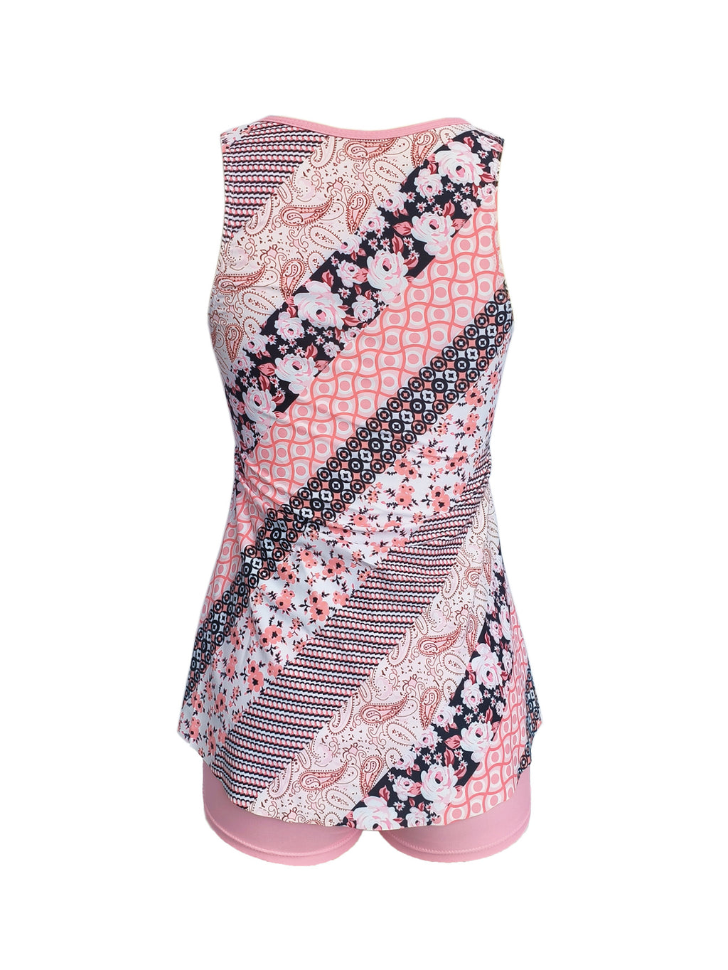 Split plus size Printed Flat Angle European and American Style Conservative Sling Tankini Swimsuit Women's Independent Station Cross-border Foreign Trade in stock