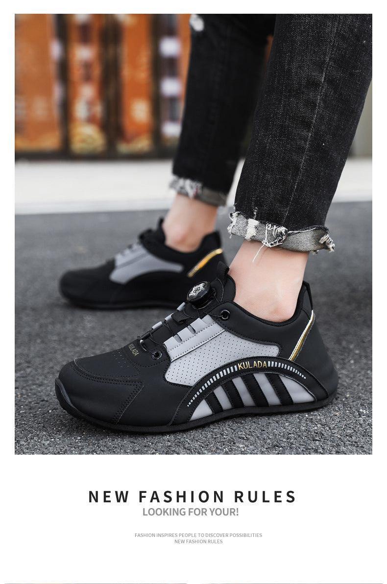 Men's Shoes High-End 2025 New Shoes Men's Breathable Men's Running Shoes Versatile Rotating Button Sports Shoes Men's
