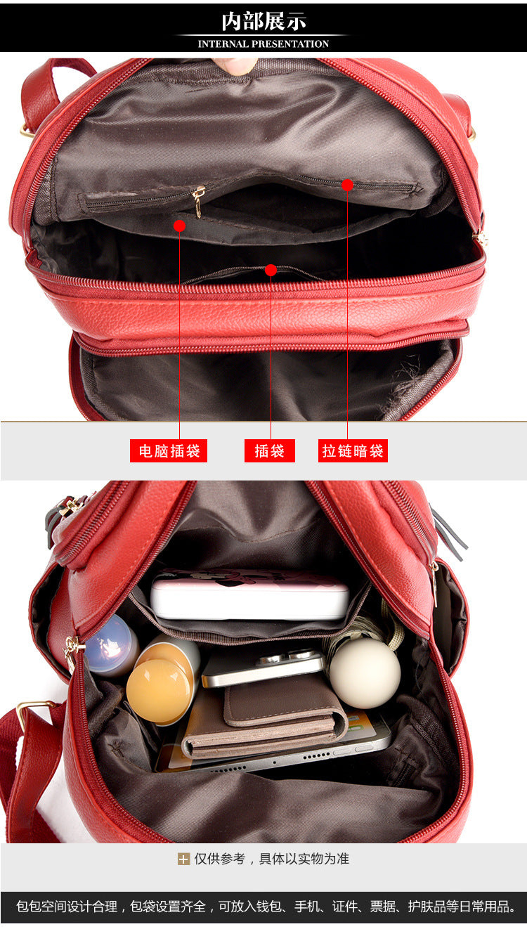 Foreign Trade Hot 2024 New Anti-theft Lock Backpack Trend Good Kangaroo Women's Schoolbag Fashion Travel Backpack