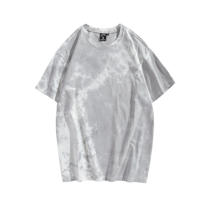 Cross-border Exclusive New Tie-dye T-shirt Men's Short-sleeved Summer Pure Cotton T-shirt Loose Ins Trendy Brand Colorful Top Clothes