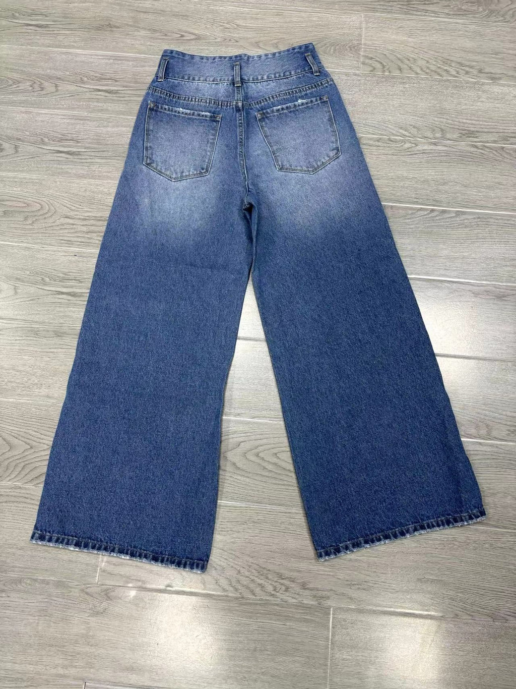 Amazon Aliexpress Cross-Border European and American Mid-Waist Comfortable Straight-Leg Denim Pants Women's Clothing Source Factory