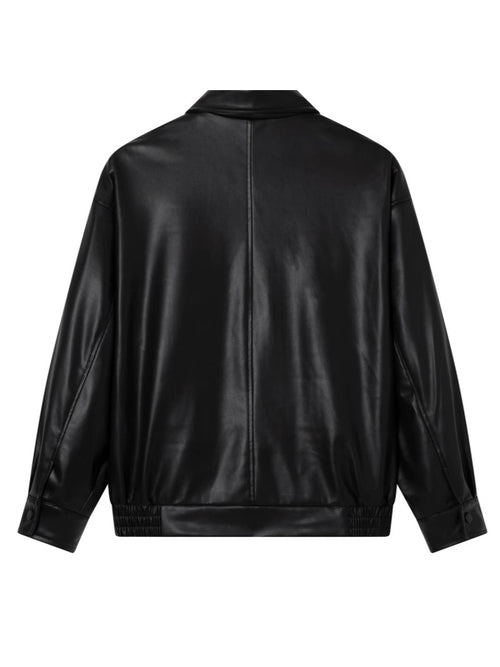 2025 Spring and Autumn Women's Leather Jacket, Faux Protein Pu Leather Motorcycle Jacket, Cool and Stylish Korean Version Versatile Loose Coat