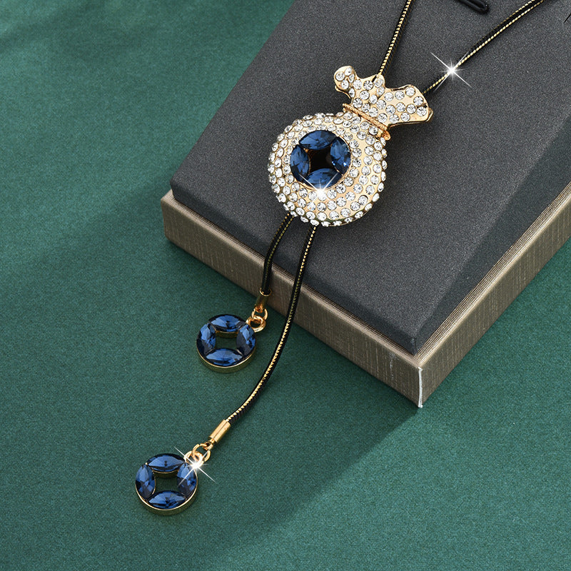 Factory direct blessing purse full diamond sweater chain female Korean long autumn and winter necklace fashion Joker clothing accessories