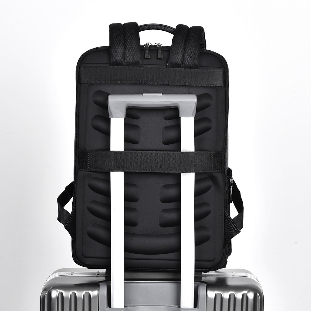 Men's Backpack Simple Cross-Border New Business Pu Water-Repellent Laptop Bag Large Capacity Backpack