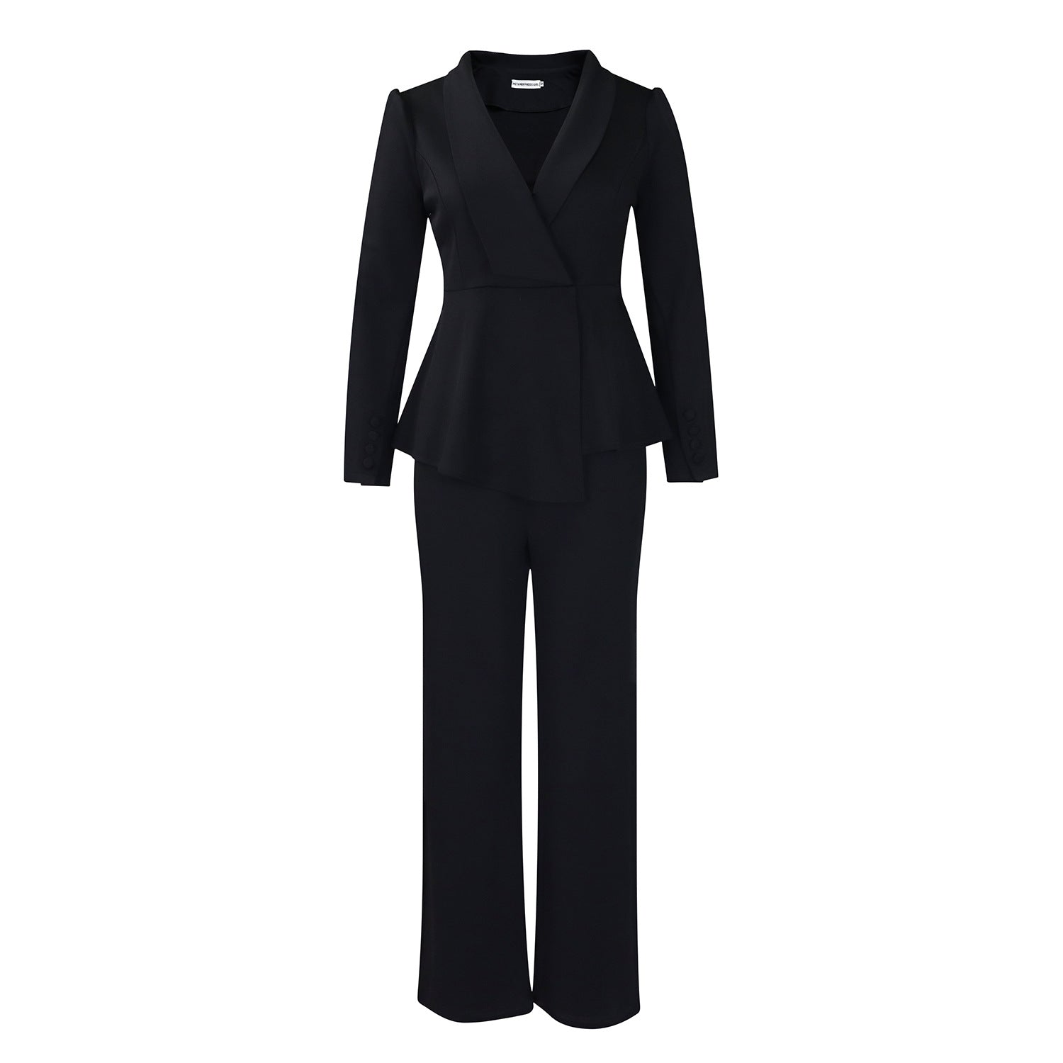 D549 European and American Clothing Winter New Fashion Elegant Elegant Ol Ruffle Top Wide Leg Pants Fashionable African Suit