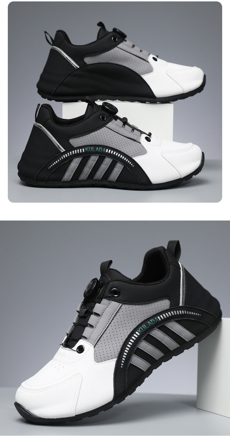Men's Shoes High-End 2025 New Shoes Men's Breathable Men's Running Shoes Versatile Rotating Button Sports Shoes Men's