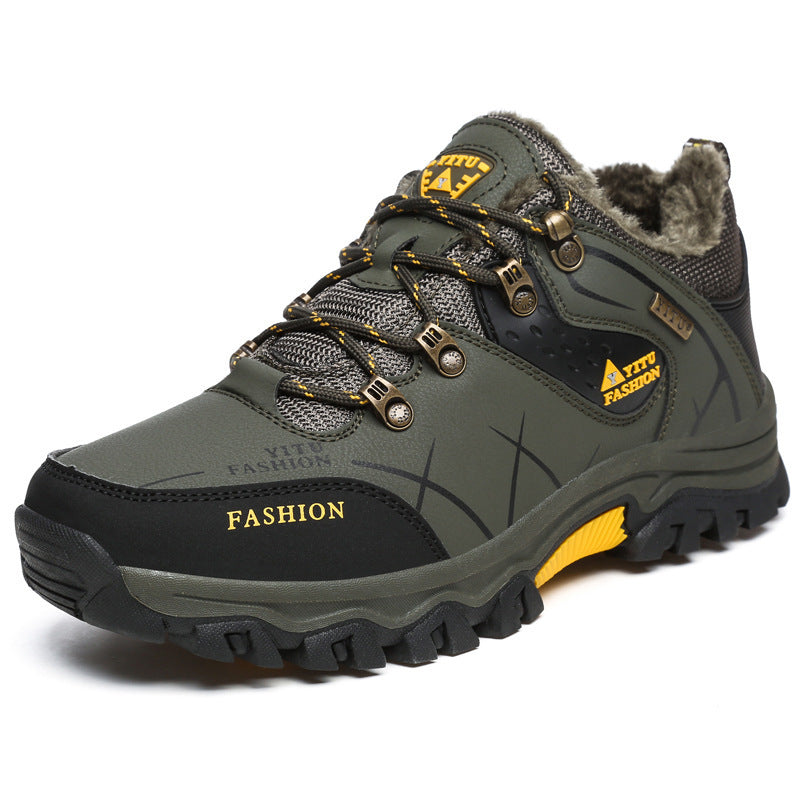 2024 cross-border all-match new high-top hiking shoes cross-country hiking cotton men's outdoor shoes extra large size sneaker