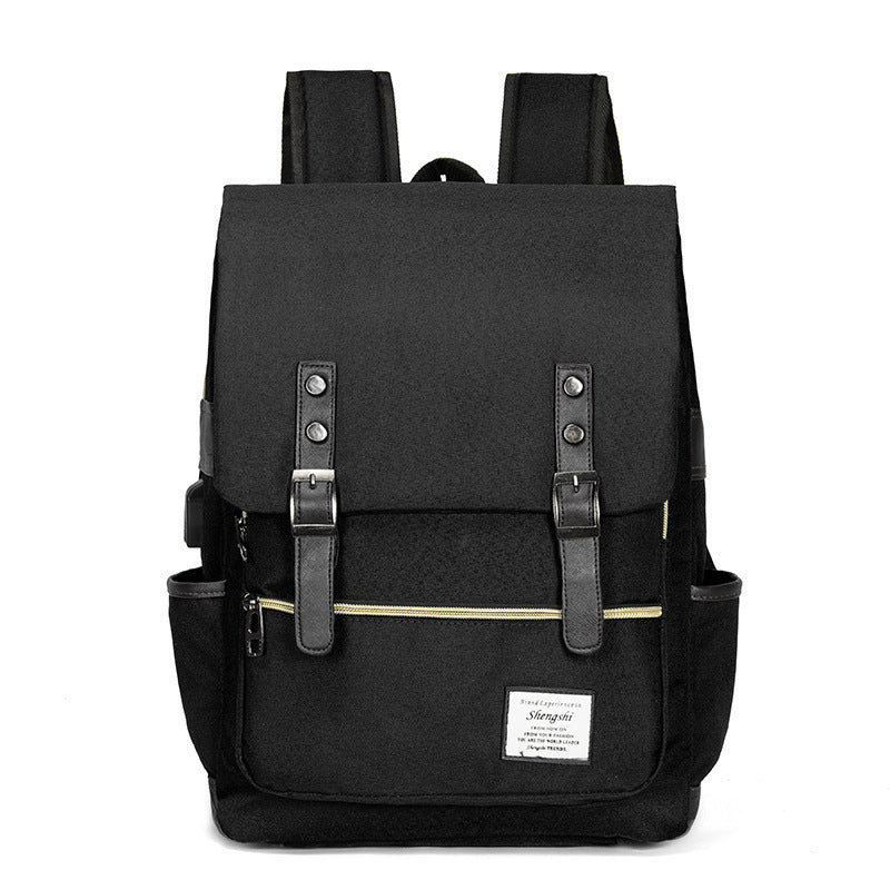 Foreign trade new schoolbag men's personality retro outdoor canvas travel backpack women's fashion backpack a generation of hair