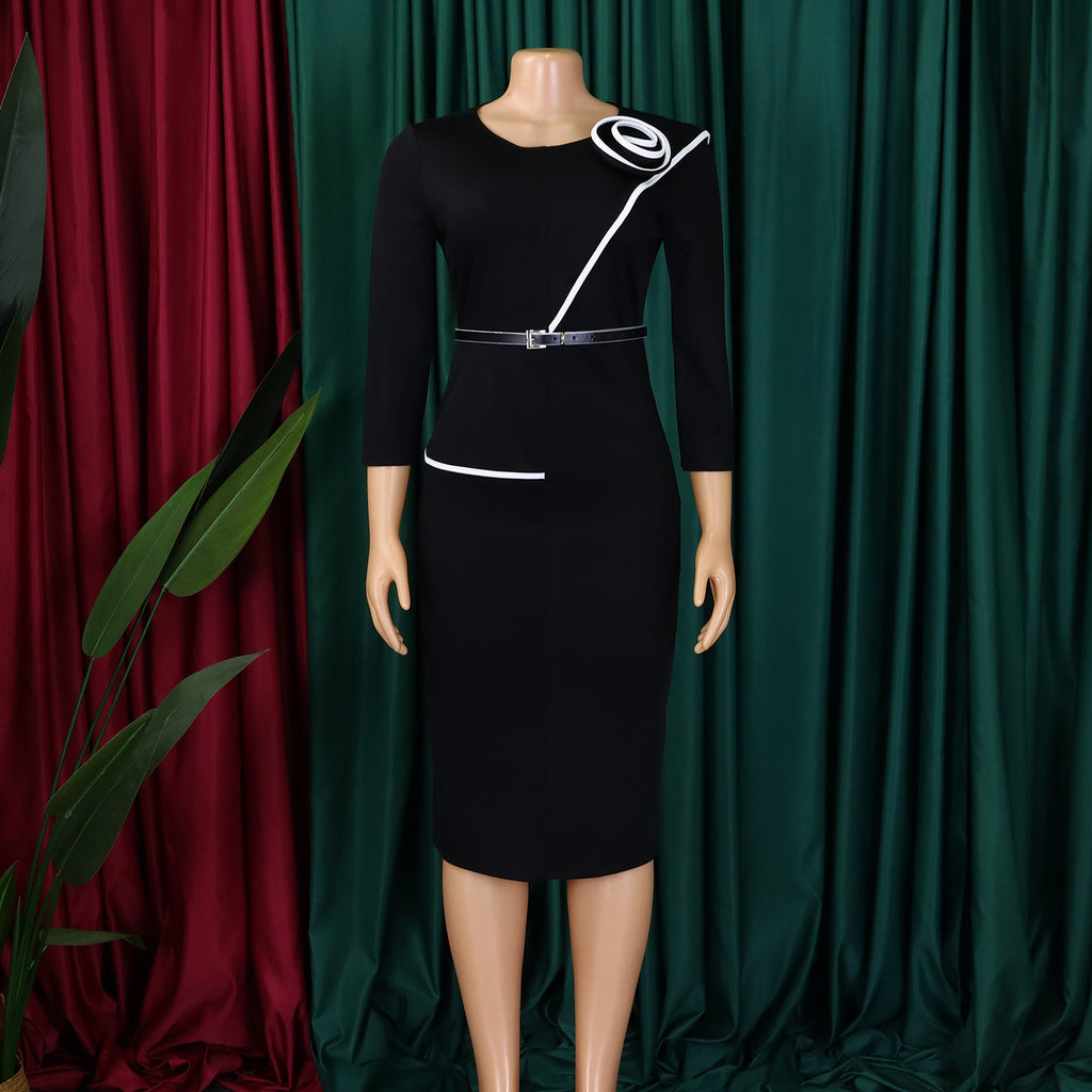 D551 Foreign Trade Women's Wear 2024 Spring New Fashion Elegant OL Tongle Pencil Skirt Hip African dress