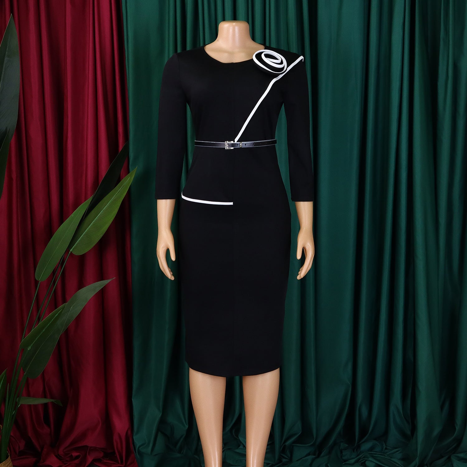 D551 Foreign Trade Women's Wear 2024 Spring New Fashion Elegant OL Tongle Pencil Skirt Hip African dress