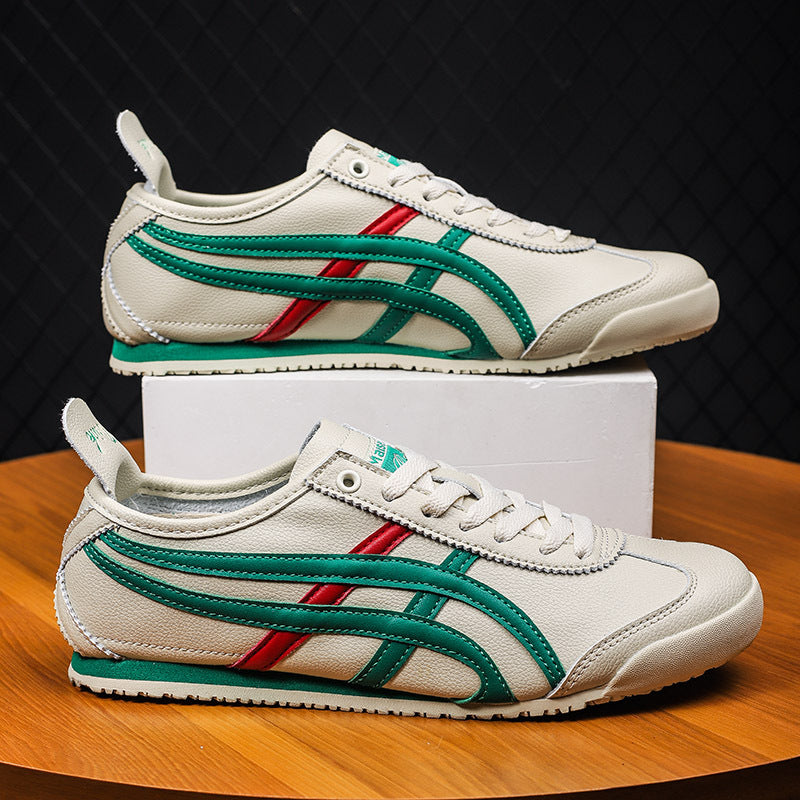 Couple's New Spring First-Layer Cowhide Forrest Gump Shoes, Fashionable and Breathable Sports and Leisure Sneakers, Comfortable White Shoes