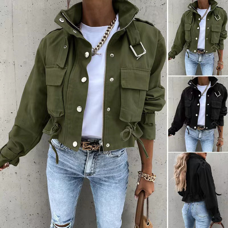 2026 Autumn and Winter Cross-Border Women's European and American New Style Amazon Aliexpress Printed Short Casual Long-Sleeved Jacket Top