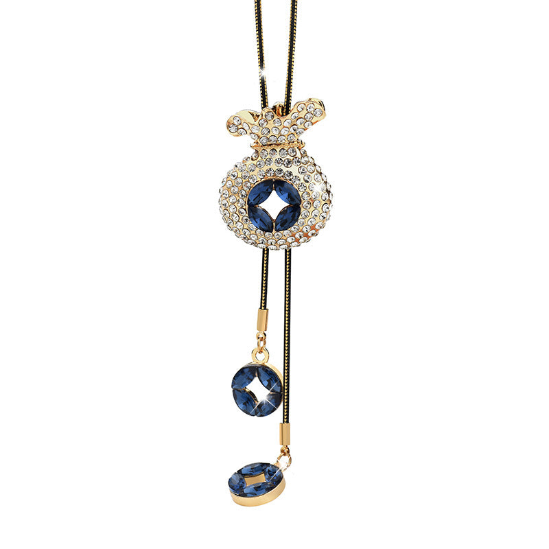 Factory direct blessing purse full diamond sweater chain female Korean long autumn and winter necklace fashion Joker clothing accessories